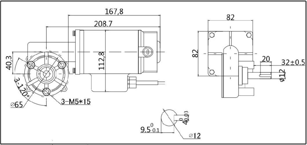 80mm 83mm 110V 230V 75W AC Wiper Motor